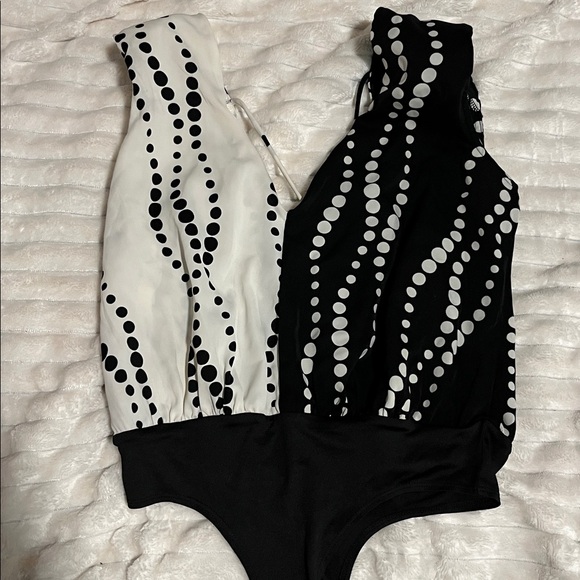 Black and White Polka Dot Swimsuit - Picture 1 of 4